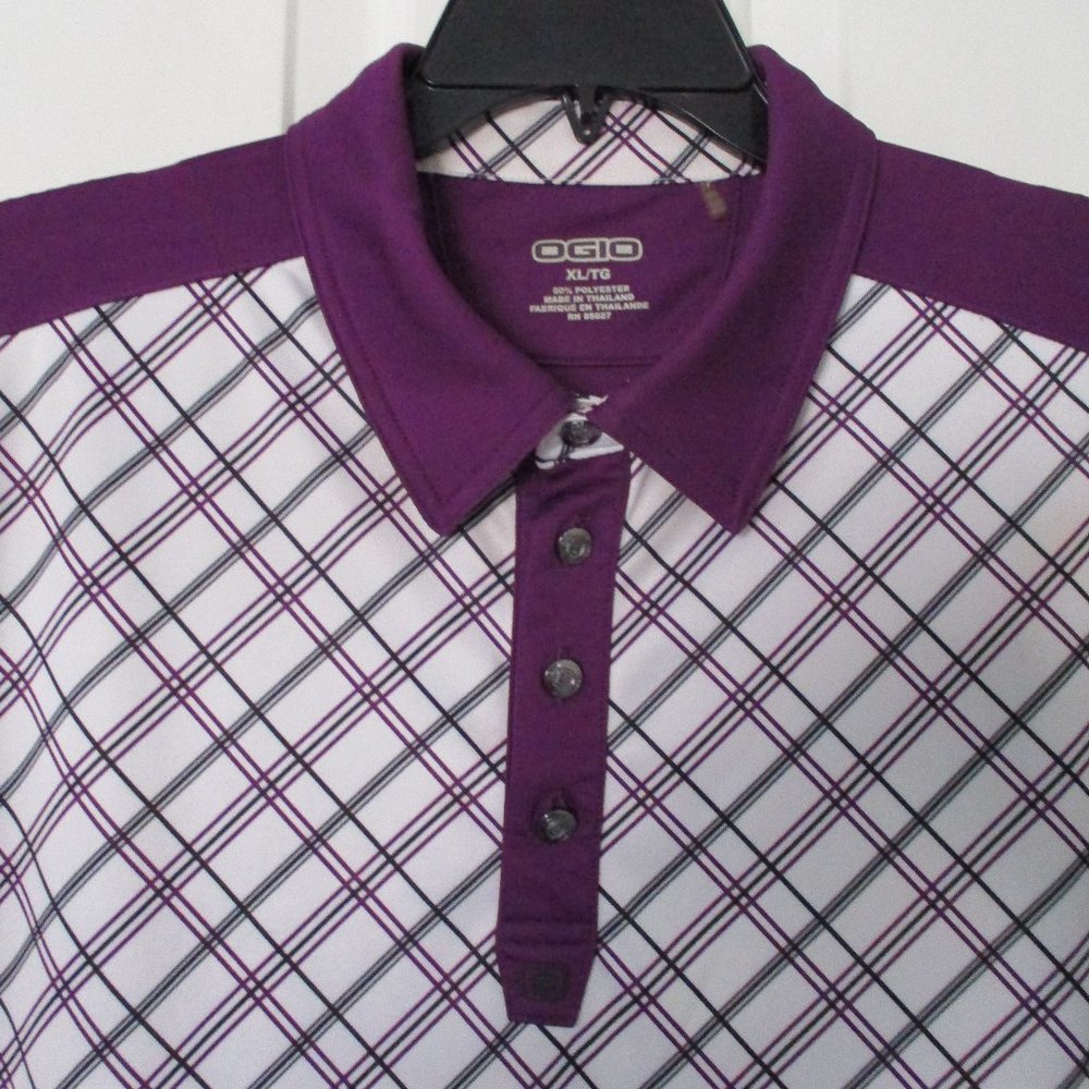 Ogio Mens S/S Pebble Beach Golf Links (CA) Purple Polo Shirt - Size XL